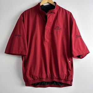 Dry Joys Footjoy Men’s Medium Red 1/2 Zip Short Sleeve Golf Rain Jacket